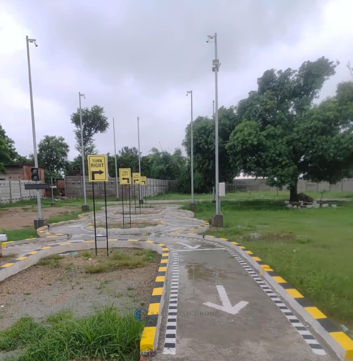 Practice circuit with road signage